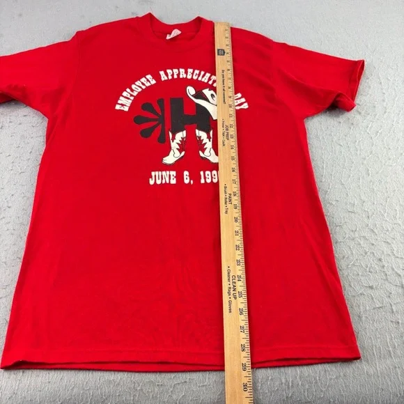 Vintage Employee Appreciation Day Shirt Mens L Red Stedman Single Stitch 90s - Picture 5 of 8